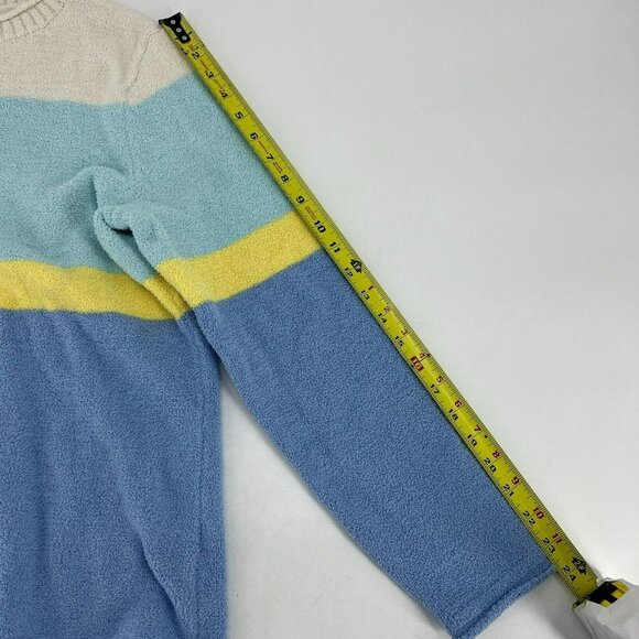 Talbots Womens Sweater Size Large Colorblock Pullover Soft Spring Blue Teal - Picture 6 of 9